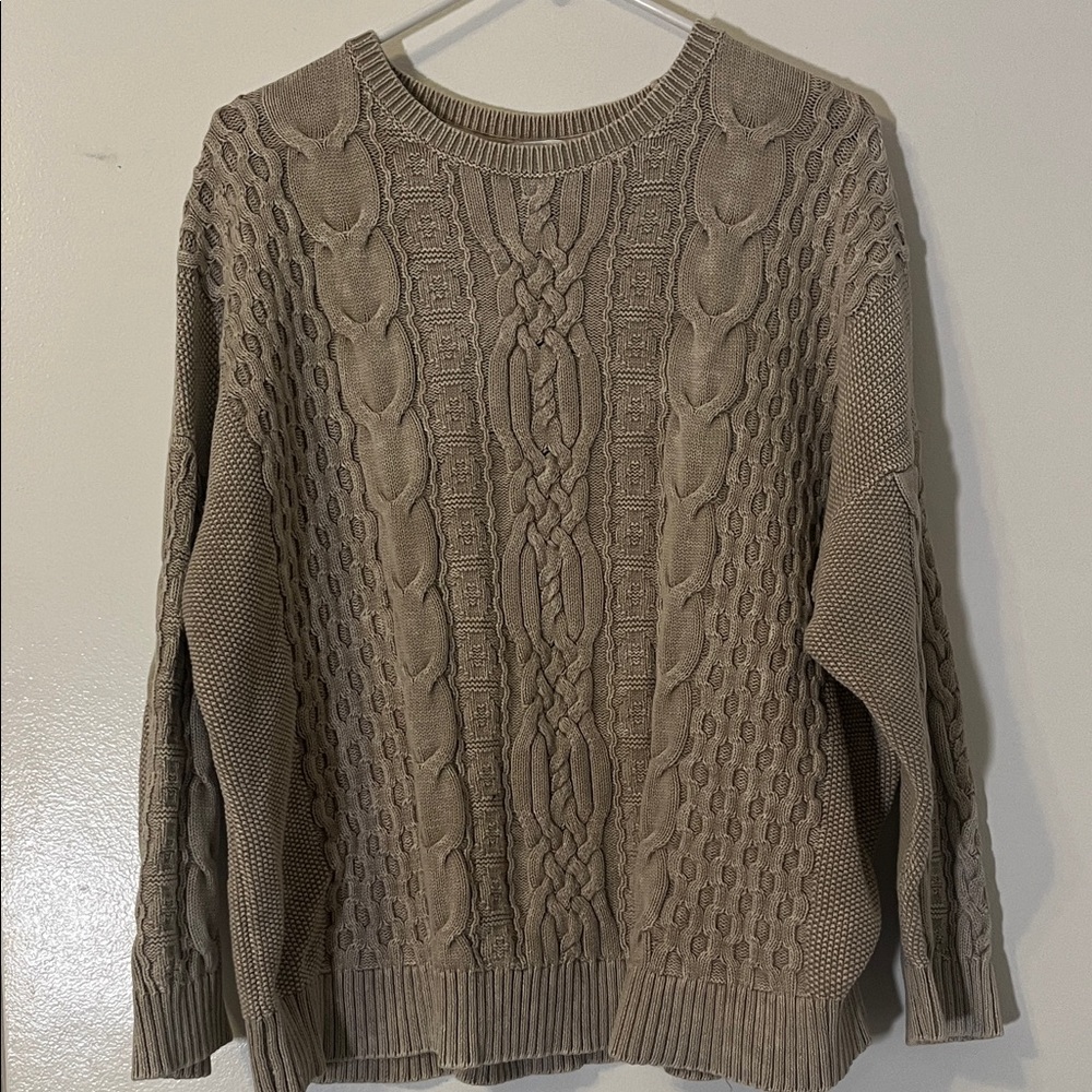 H&M Beige Cable Knit Sweater XL